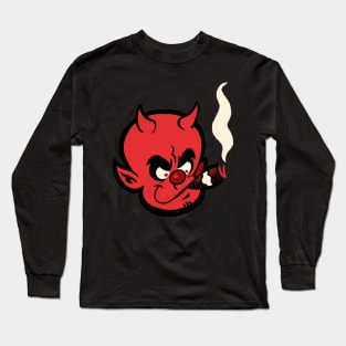 Retro Smoking Little Devil Long Sleeve T-Shirt